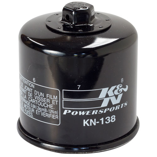 K&N oil filter (KN-138) Arcitic, Aprilia, Cagiva, Kawasaki, Kymco, Suzuki, Fram PH6018, HF138