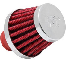 K&N Red Breather Filter, 10mm - 13mm, 0.375" (62-1600RD)