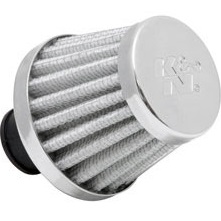 K&N White Breather Filter, 10mm - 13mm, 0.375" (62-1600WT)