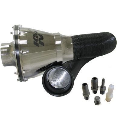 K&N Universal Silver Apollo Cold Air Intake kit, 2.75" Inlet (RC-5052AS)