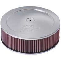 K&N Air Filter, 3.5" High by 11" Round, Flat Base, Fits 2 Barrel Holley, (60-1180)