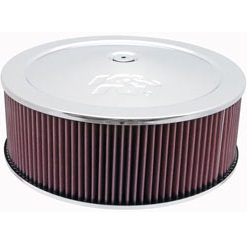K&N Custom Air Filter, 5" High by 14" Round, Dropped Base, 4 Barrel Carburetor, (60-1300)