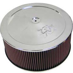 K&N Custom Air Filter, 6" High by 14" Round, Dropped Base, 4 Barrel Carburetor, (60-1310)