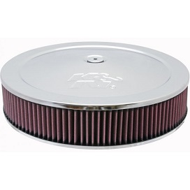 K&N Air Filter, 3" High by 14" Round, Dropped Base, Fits Single 2/3/4 Barrel, 5 1/8th", (60-1430)