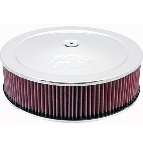 K&N Air Filter, 4" High by 14" Round, Dropped Base, Fits Single 2/3/4 Barrel, 5 1/8th", (60-1440)