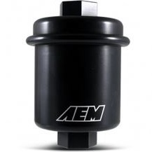 AEM High-Flow Flow Fuel Filter, Supports up to 500HP, 6061 Alloy Body, 25-200BK