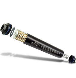 AEM High Flow Inline Fuel Filter With -10 Fittings, 7 Microns, Suit Gasoline, Diesel, E85, 25-201BK