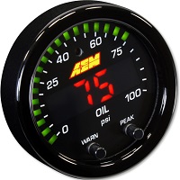 AEM X-Series Oil/Fuel Pressure Gauge, 0~100psi, (30-0301)