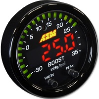AEM X-Series Boost Pressure Gauge, -30~35psi / -1~2.5Bar, (30-0306)