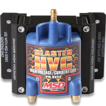 MSD High Performance Ignition Coil, Blaster HVC Series, Works w/ MSD 6 Series Units, Blue, (8252)