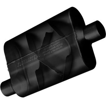 Holley FlowMaster, 40 Series Muffler, 2.25" Offset Inlet, 2.25" Center Out - Aggressive Sound, (42441)