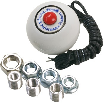 B&M White Shifter Gear Knob, With Shifter Button To Control Nitrous Or, (46112)
