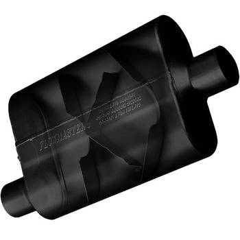 Holley FlowMaster, 40 Series Muffler, 3" Offset Inlet, 3" Center Out - Aggressive Sound, (43041)