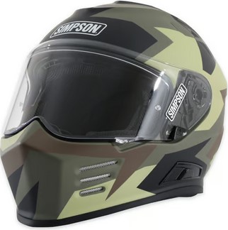 Simpson Ghost Bandit, Motorcycle Helmet, W Intergrated Speaker & Mic Pockets, Comanche, (GBDXLCOM) X-Large