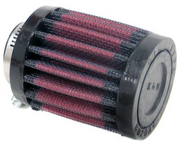 K&N Breather Filter, Flange Inlet, 19mm, 0.75" (62-1560) x 2.5" long