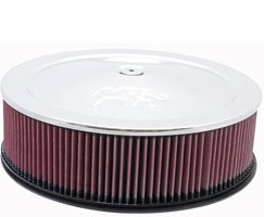 K&N Custom 14" Round, x 4" High Assemblies, Raised Base, Holley Dominator, (60-1235)