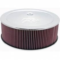 K&N Custom Air Filter, 5" High by 14" Round, Dropped Base, 4 Barrel Carburetor, (60-1300) K&N Custom Air Filter, 5" High by 14" Round, Dropped Base, 4 Barrel Carburetor, (60-1300)