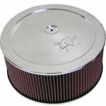 K&N Custom Air Filter, 6" High by 14" Round, Dropped Base, 4 Barrel Carburetor, (60-1310) K&N Custom Air Filter, 6" High by 14" Round, Dropped Base, 4 Barrel Carburetor, (60-1310)